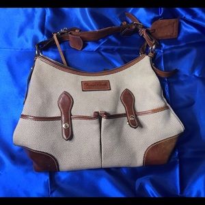 Vintage Dooney and Bourke Crossbody Canvas/Leather Bag NEAR PERFECT CONDITION!